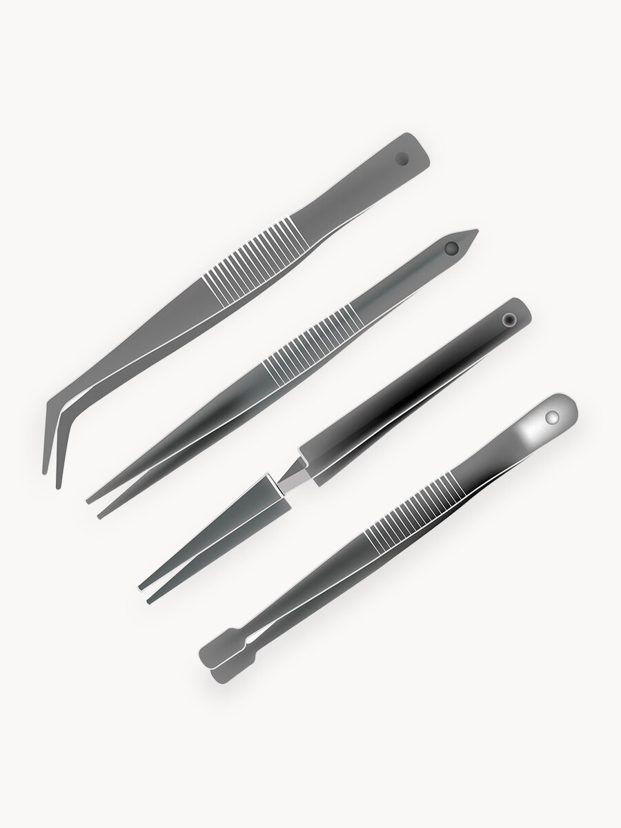 Набор пинцетов хозяйственных 4 шт KROFT