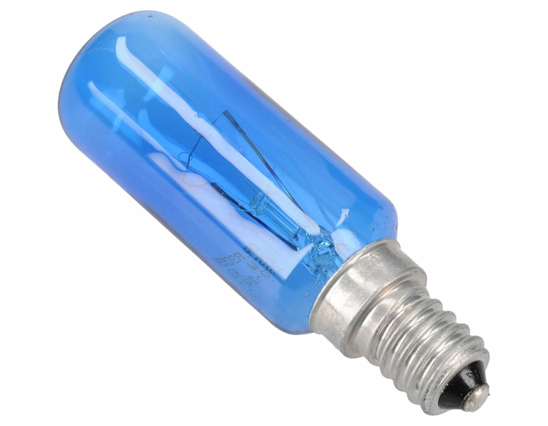 Лампочка синяя, дневного света E14, 25W, 420лм для холодильников Bosch, Siemens, 00612235