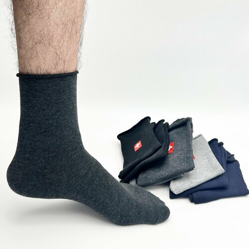 Носки , размер 41-47, черный, серый носки мужские bfl без резинки 6 пар