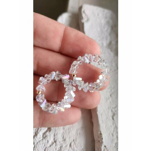 Моносерьга , белый, желтый