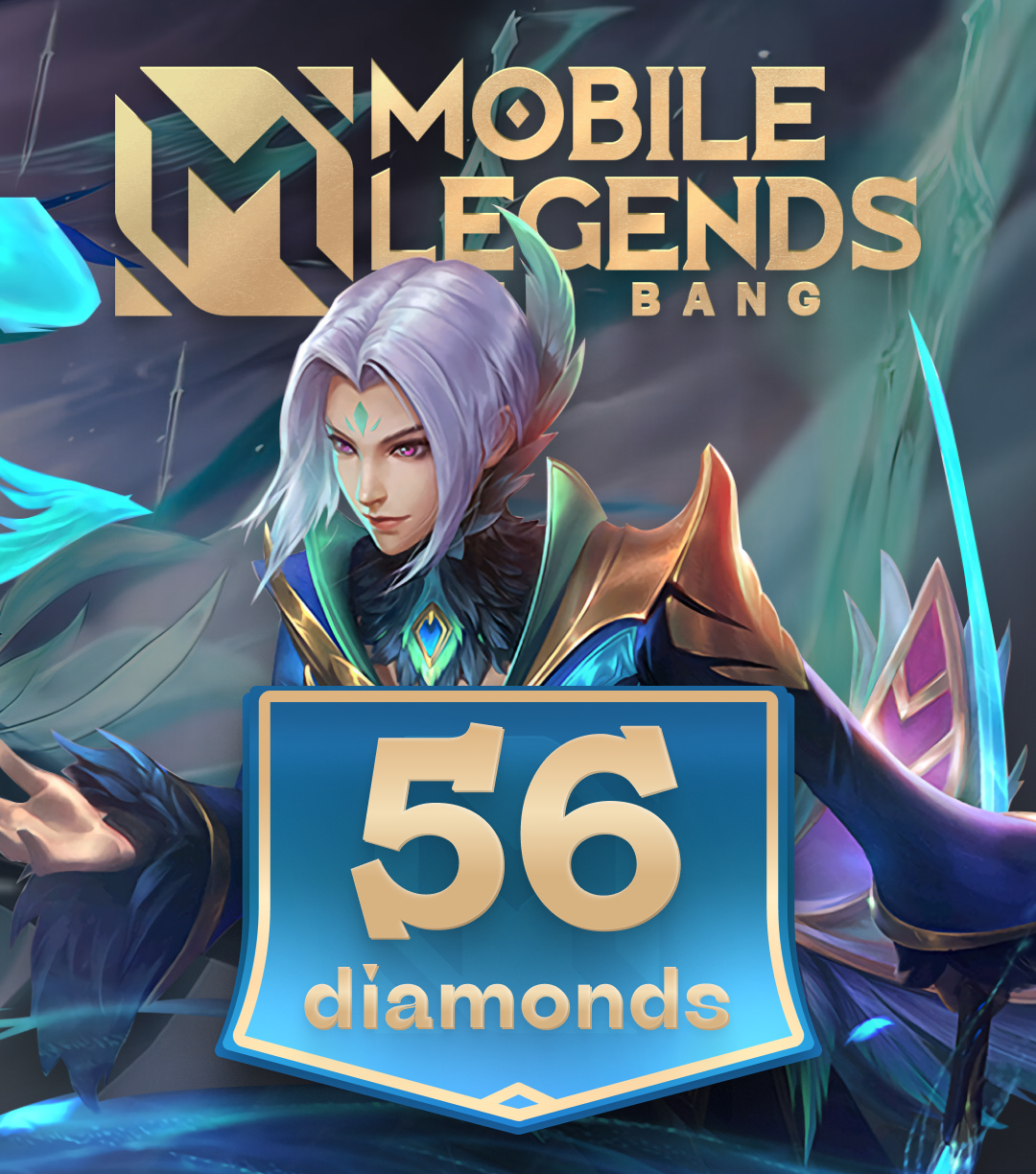 Пополнение Mobile Legends / 56 gems diamonds / цифровой код пополнения счета игры на 56 алмазов