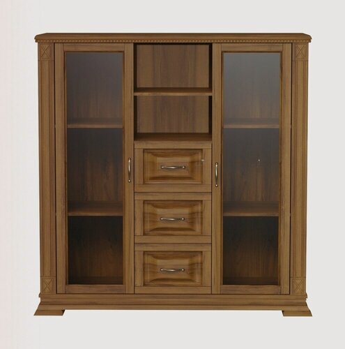 Изображение товара Комод-витрина из массива сосны Верди PREMIUM PREMIUM 202, 120x45x120 клас. орех 2