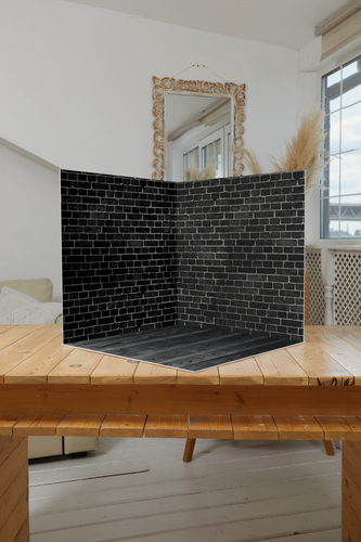 Изображение товара Фотофон для предметной съемки из пластика 4мм безбликовый 40*40 см - черный кирпич