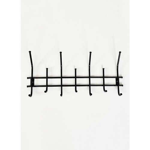 Вешалка настенная металлическая 14 крючков черная 743₽