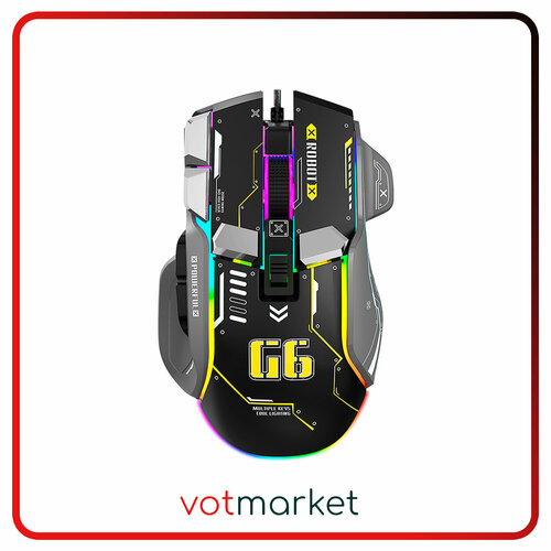 Игровая мышь проводная VOROTEX G6 черный 1720₽