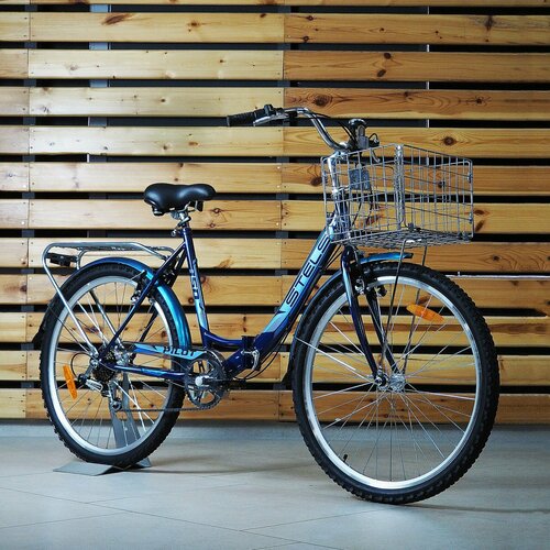 Велосипед складной 26 STELS Pilot- 850 рама 19 темно-синий 6 скоростей на рост 160-180см 24000₽