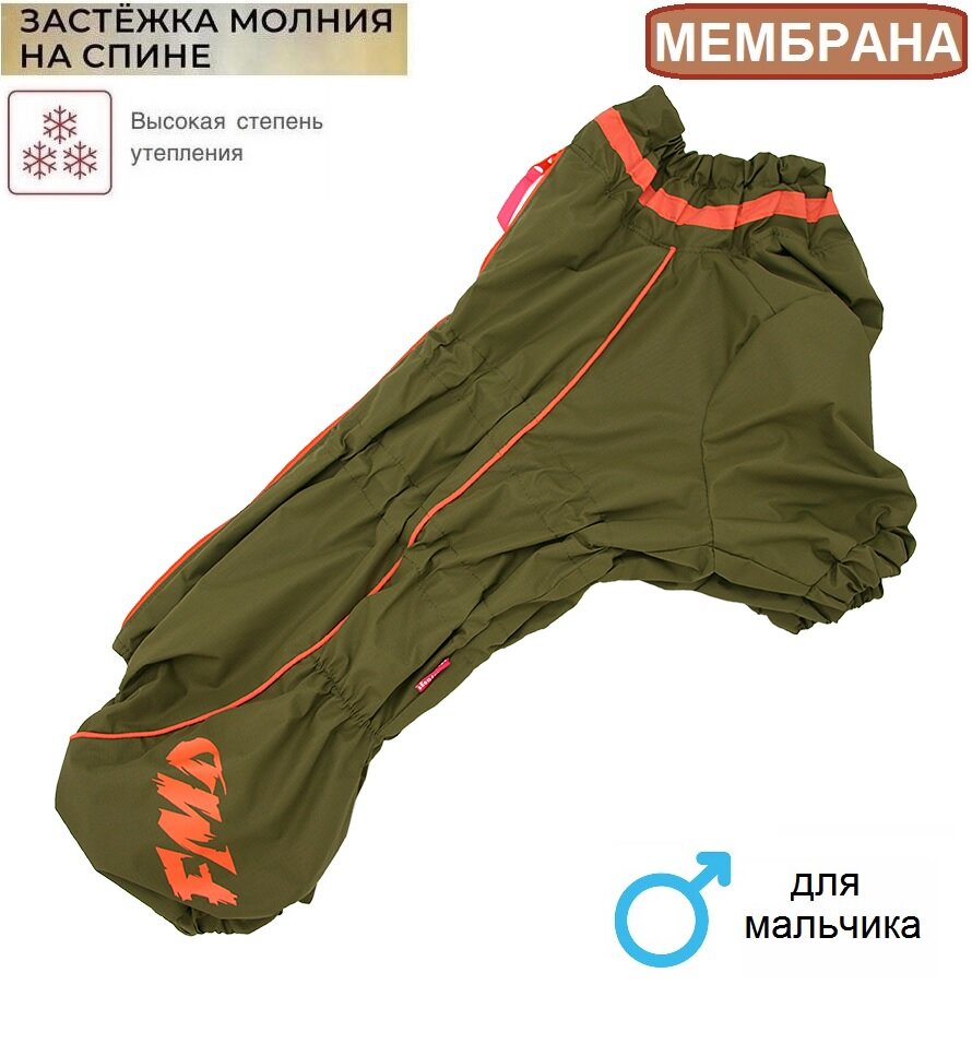 Теплый комбинезон для Американских Булли. Мальчик (AB2 по спинке 51см мальчик)