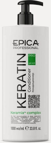 Изображение товара EPICA Professional Keratin PRO — кондиционер с кератином для глубокого восстановления волос, 1000 мл