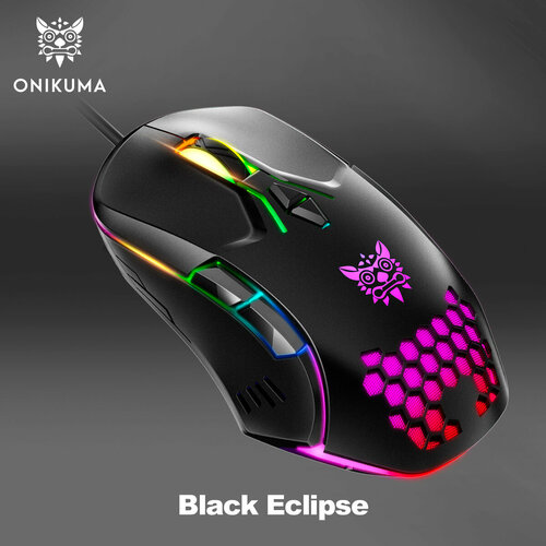 Игровая мышь для компьютера ONIKUMA CW902 Black Eclipse с RGB подсветкой 1230₽