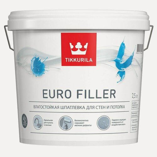 Изображение товара Шпатлевка Tikkurila / Tikkivala Euro Filler (2,5л)