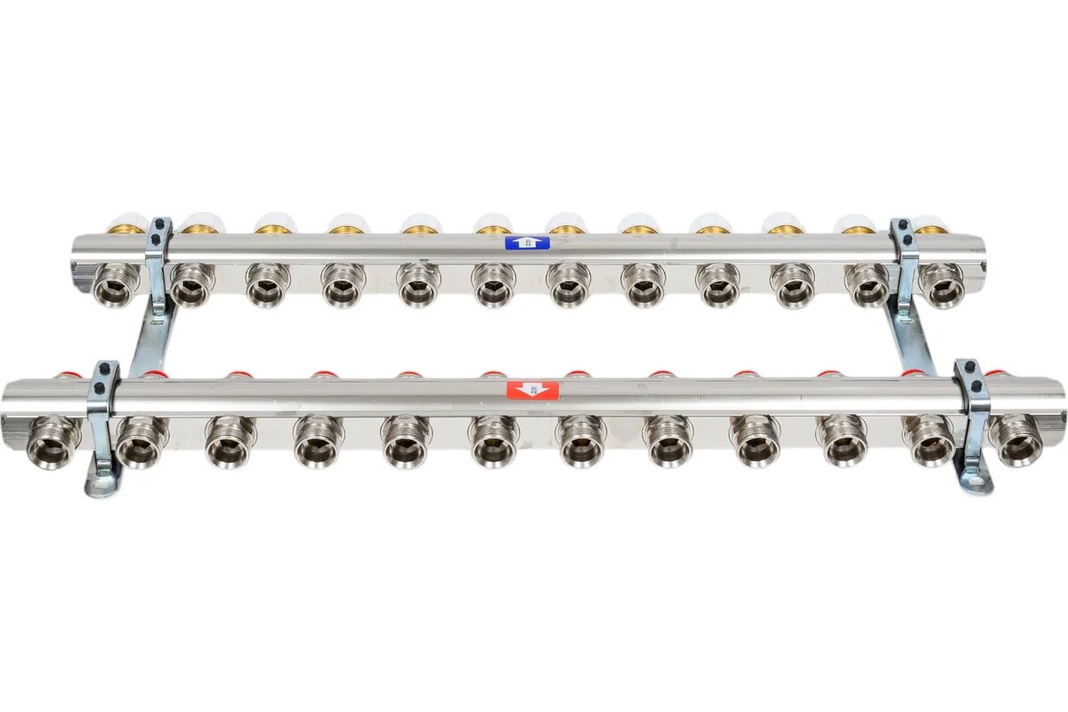 ITAP Коллекторная группа 1"х3/4"х12вых. с запорными клапанами 9200010012034C 920(1"X3/4"X12)