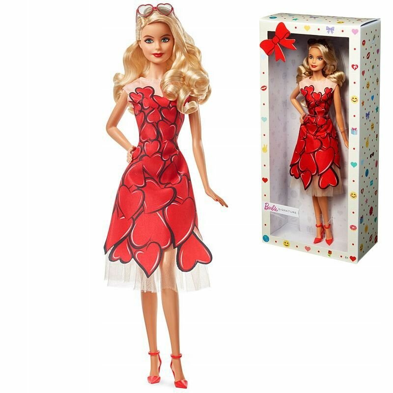 Кукла Mattel Barbie Signature - Коллекционная кукла блондинка в красном платье - Барби FXC74