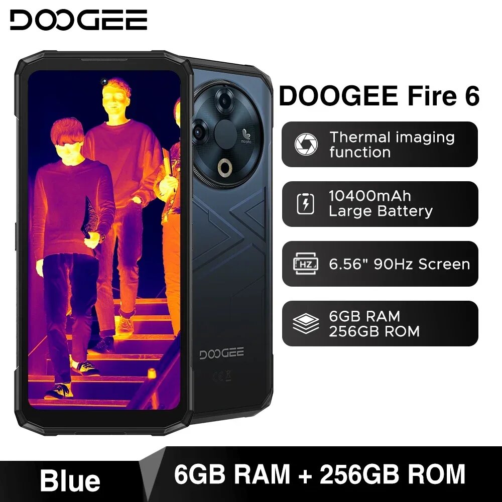 Смартфон Doogee Fire 6, 6/256ГБ, Глобальная версия, Голубой