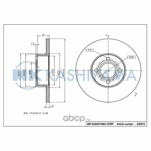 Диск тормозной Kashiyama G30012