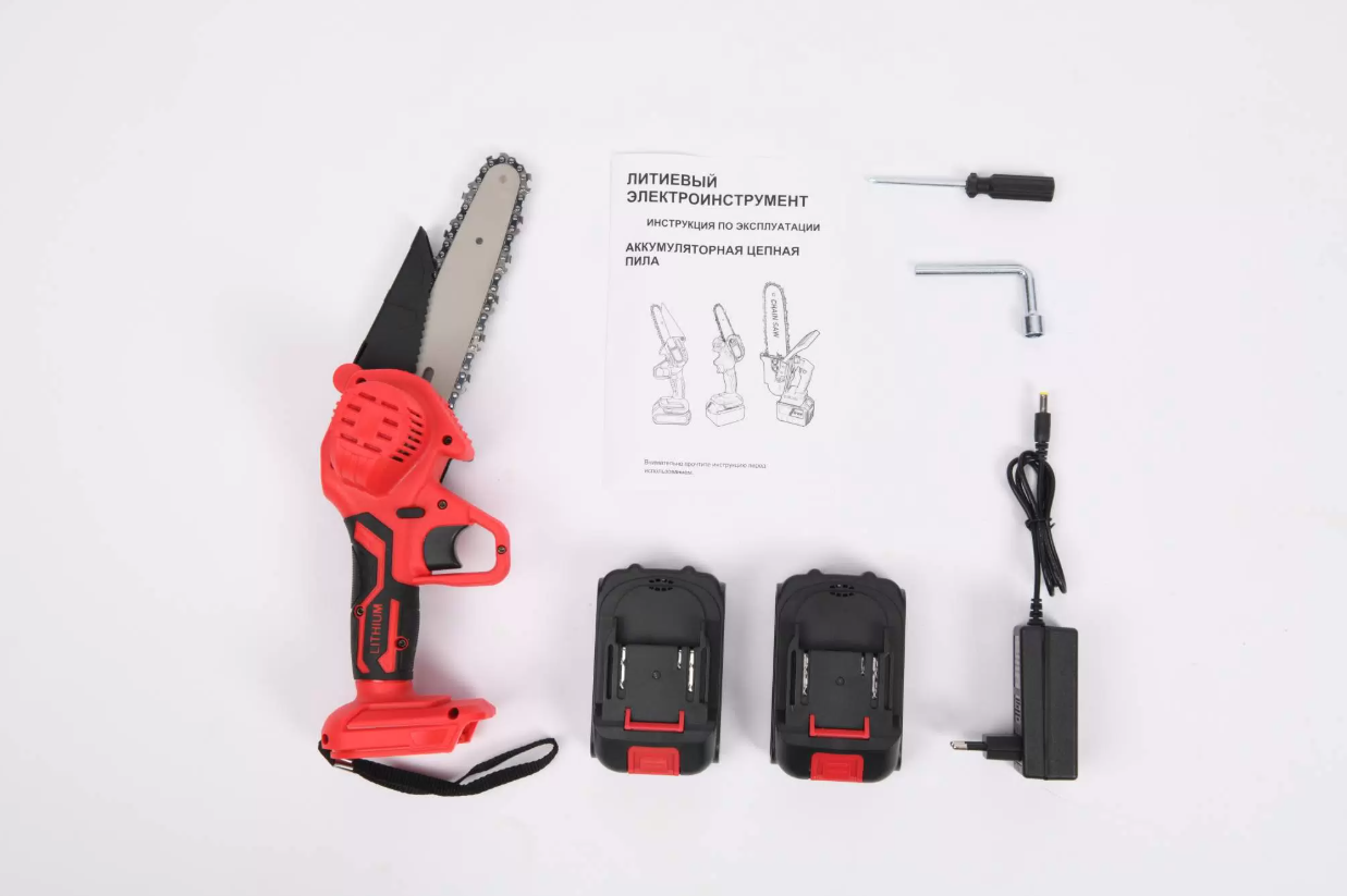 Обзор: Аккумуляторная цепная пила, GVNCS05, 1000 Вт, 6 дюймов, 2 АКБ