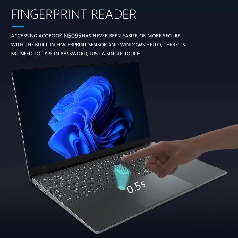 Ноутбук CARBAYTA N5095 Windows 11 Pro процессор Intel Celeron 16GB/256GB, экран 15.6" серебристый русская клавиатура — фото 1