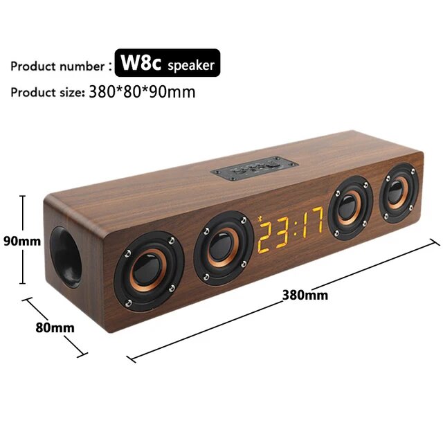Портативный Bluetooth-динамик MouZYuan, W8C Brown
