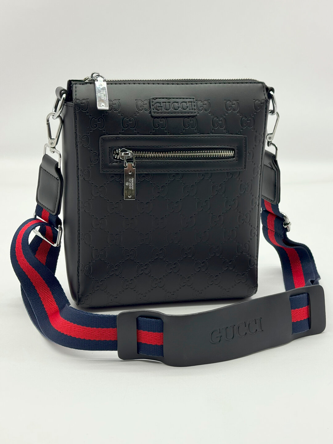 Сумка барсетка , фактура матовая, черный — фото 1