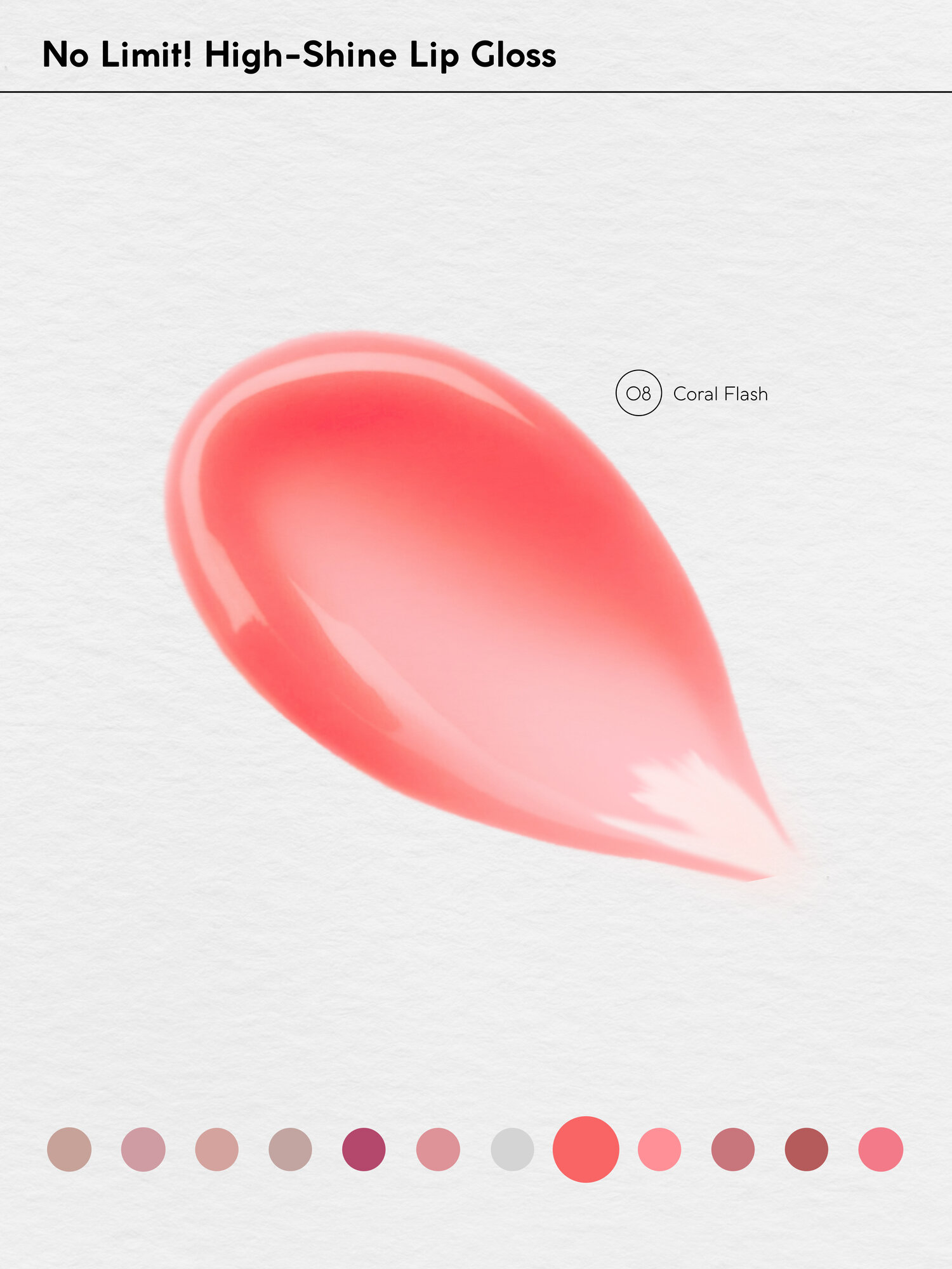 Блеск для губ Monic Beauty No Limit! High-shine lipgloss тон 08 Coral Flash — фото 1