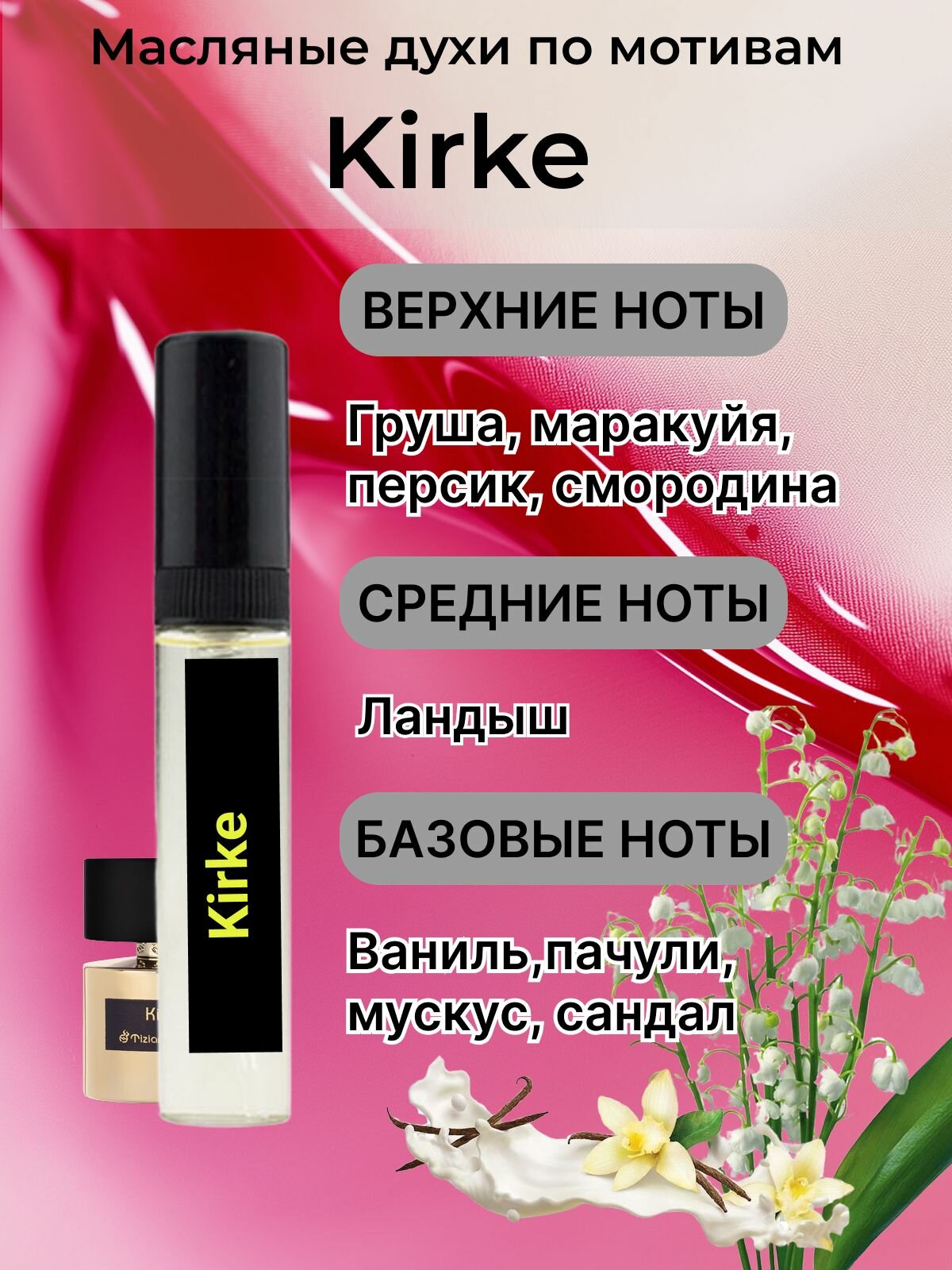 Набор женских масляных духов по мотивам "Императрица", "Кирке", "Блэк Опиум", "Со Секси", "Хайяти", 5шт по 5мл — фото 1