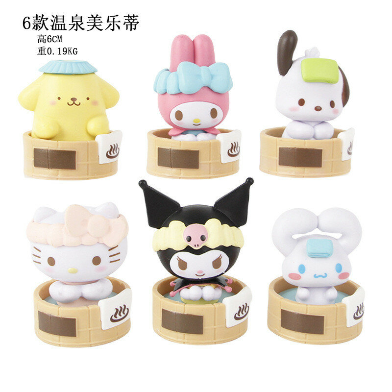 Приятная фигурка коллекционного игрушечного купания Куоми от Sanrio в упаковке из ПВХ
