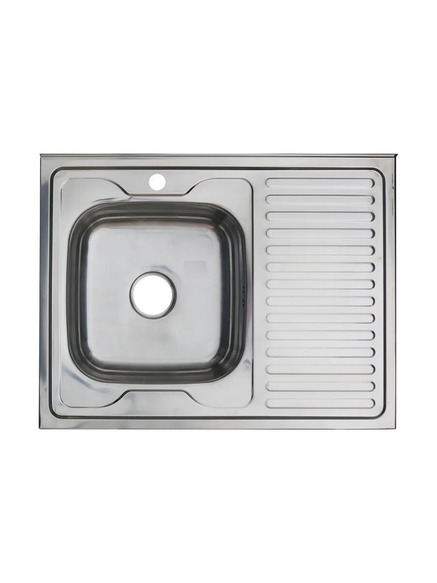 Мойка накладная 60х80 (06х160) левая с сифоном