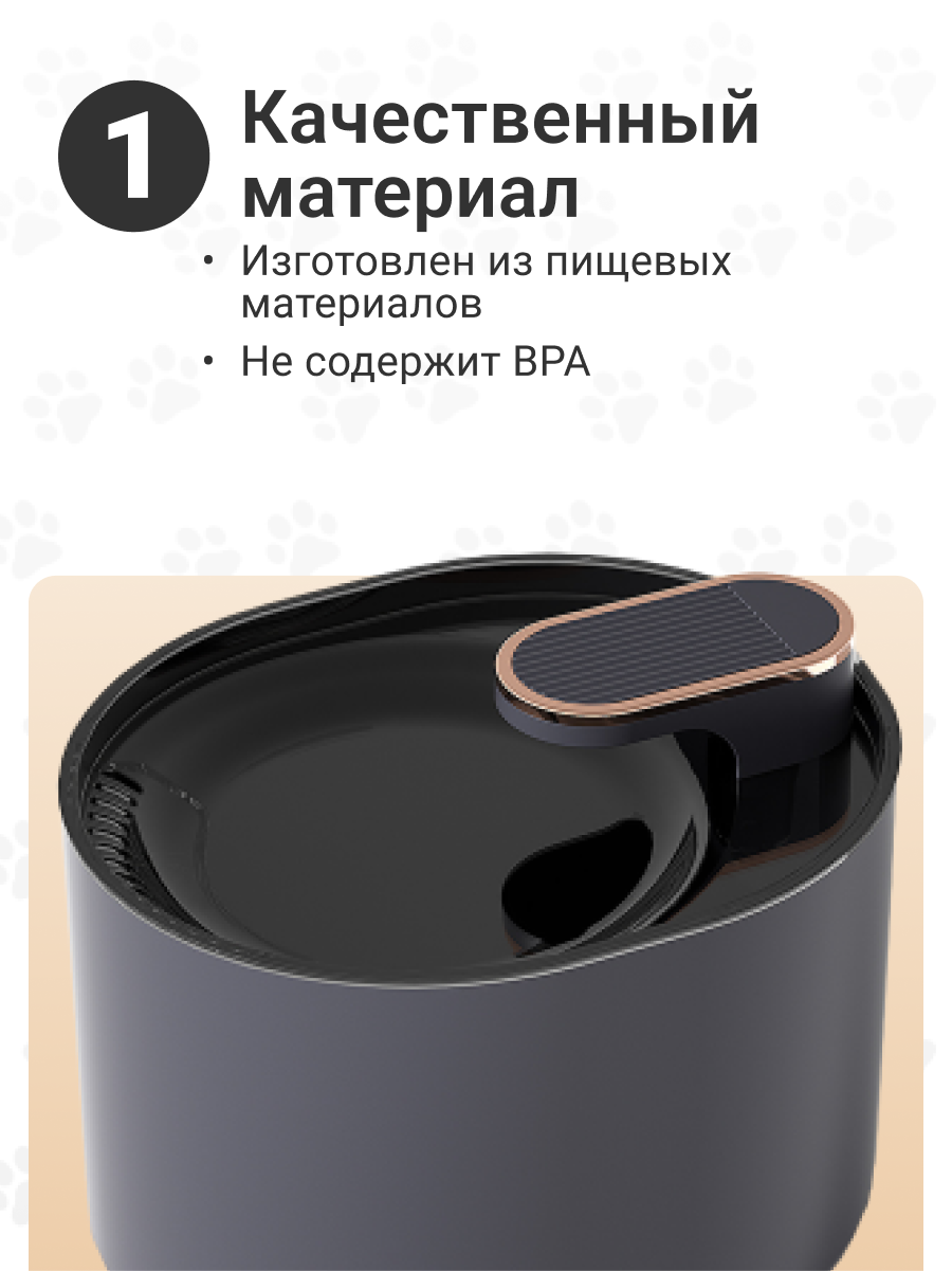 Автоматический фонтан-поилка ZooWell Smart для животных LOFT черная для кошек, собак, хорьков 3литра — фото 1