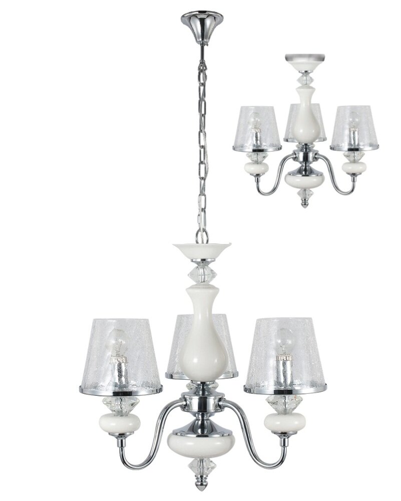Подвесная люстра Crystallux BETIS BETIS SP-PL3_CR, E14, 180 Вт, металл, стекло, хрусталь, керамика, хром