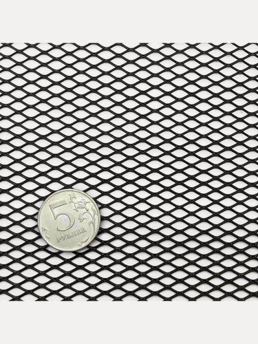 Изображение товара Сетка алюминиевая для защиты радиатора «Ромб» (25*100см) чёрная (мелкая ячейка) belais #10418