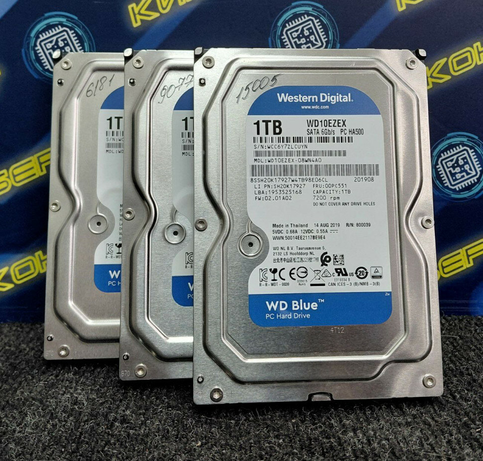 Жёсткий диск 3.5" WD Blue 1TB WD10EZEX