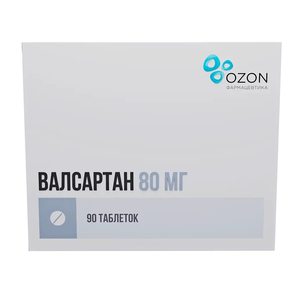 Валсартан таблетки покрыт. плен. об. 80 мг 90 шт