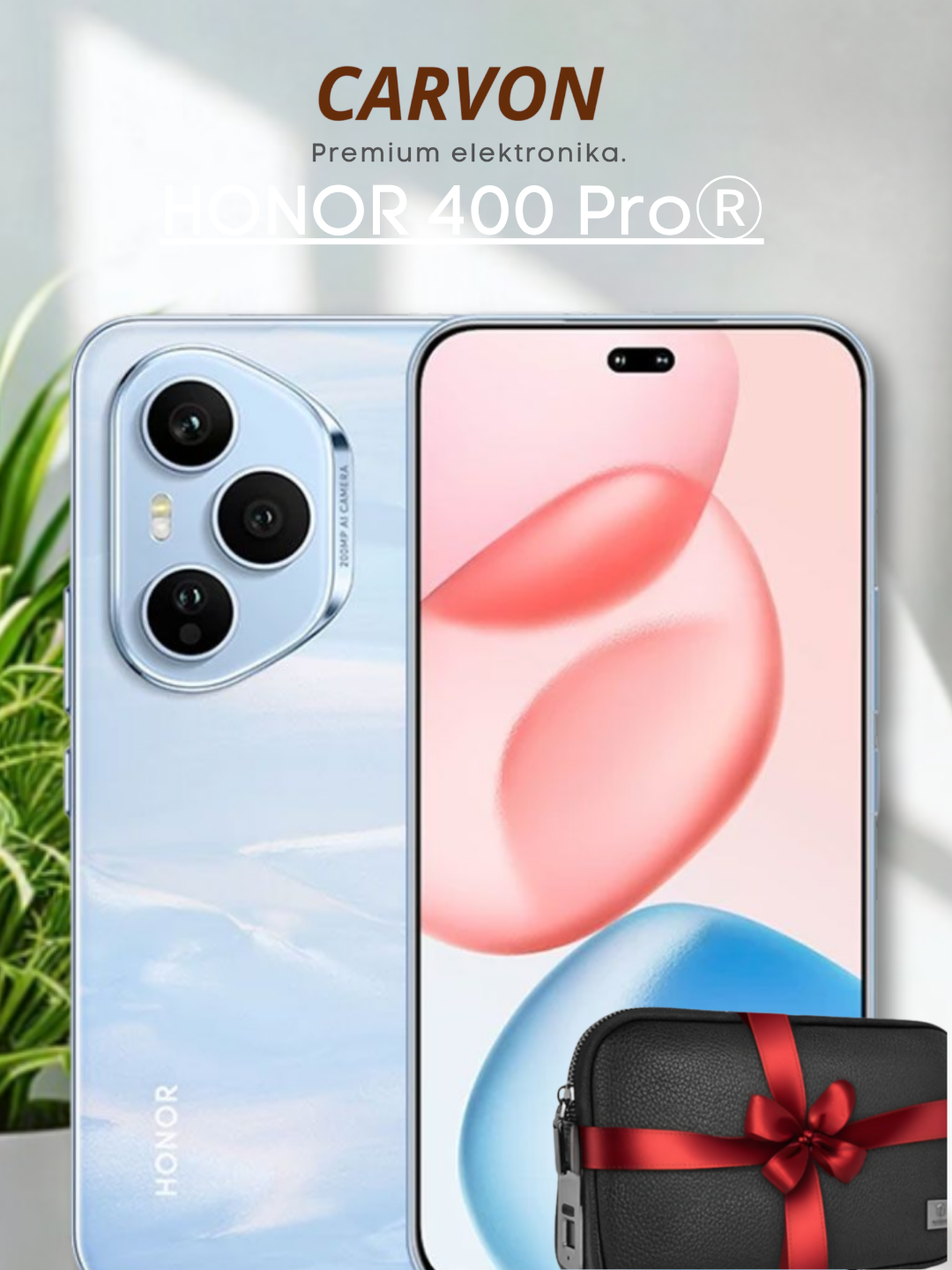 Смартфон Honor 400 Pro 5g, 12 ГБ/512 ГБ, AMOLED 120 Гц, IP68/69, защита от воды и пыли на глубине до 1,5 м в течение 30 мин Чипсет Qualcomm SM8650-AB Snapdragon 8 Gen 3, приливно-голубой цвет + подарок Премиум-кошелек с разблокировкой по отпечатку пальца