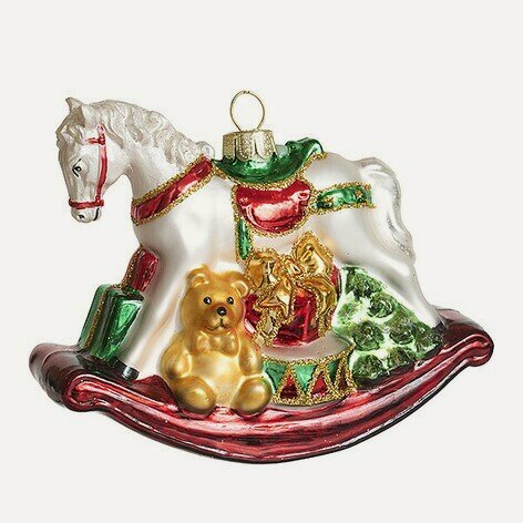 Изображение товара Игрушка на елку Лошадь-качалка, 10см