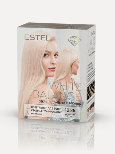 Изображение товара ESTEL Набор WHITE BALANCE для осветления и тонирования волос, 12.36 магический аметрин