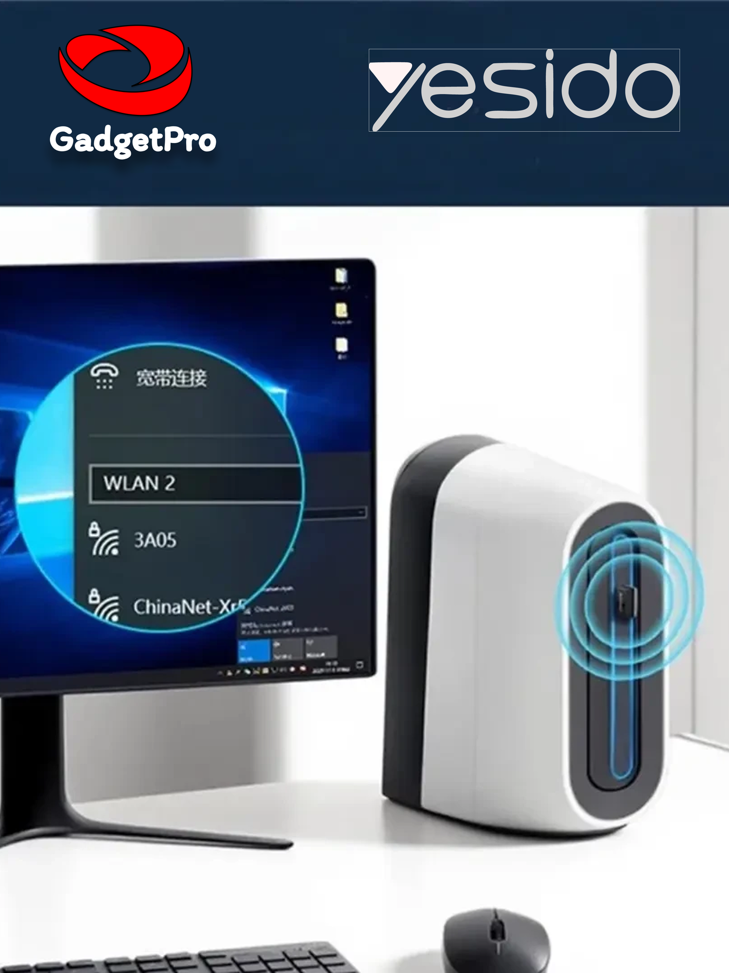Wi-Fi адаптер Yesido WP12 2.4 ГГц, 150 Мбит/с, USB, встроенная антенна, RTL8188FV, Windows 7–11