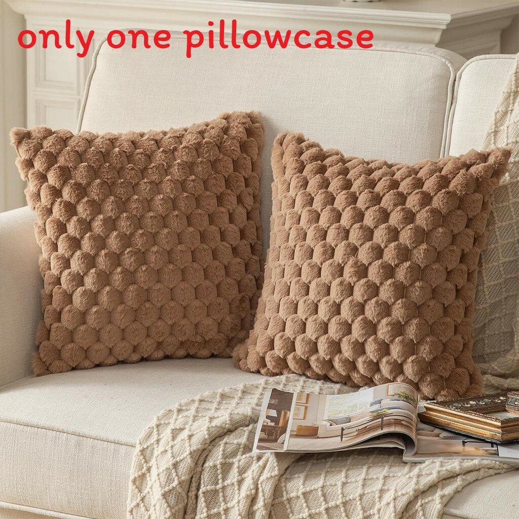 Pillow covers pineapple texture faux fur customizable decor for living room bedroom