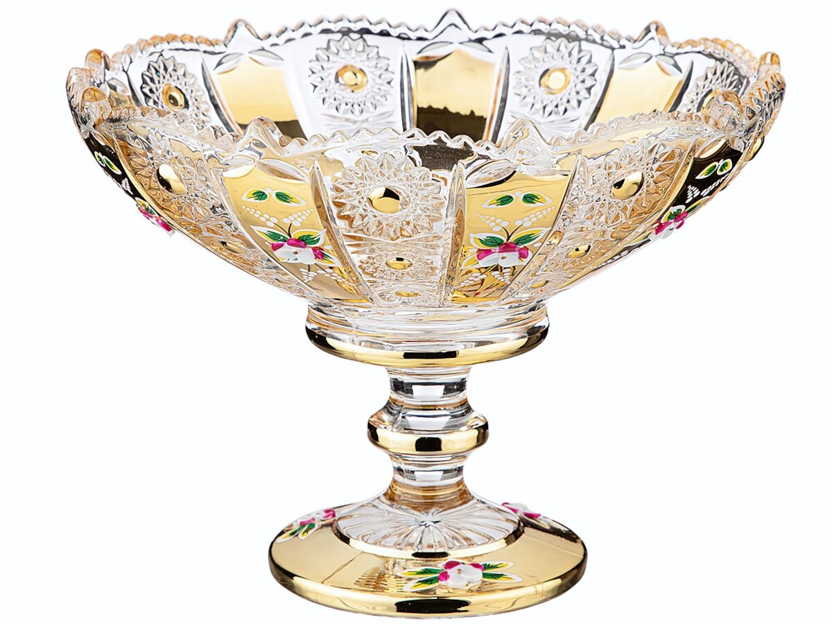 Конфетница Lefard gold glass 15см стеклянная с золотым покрытием для сервировки десертов