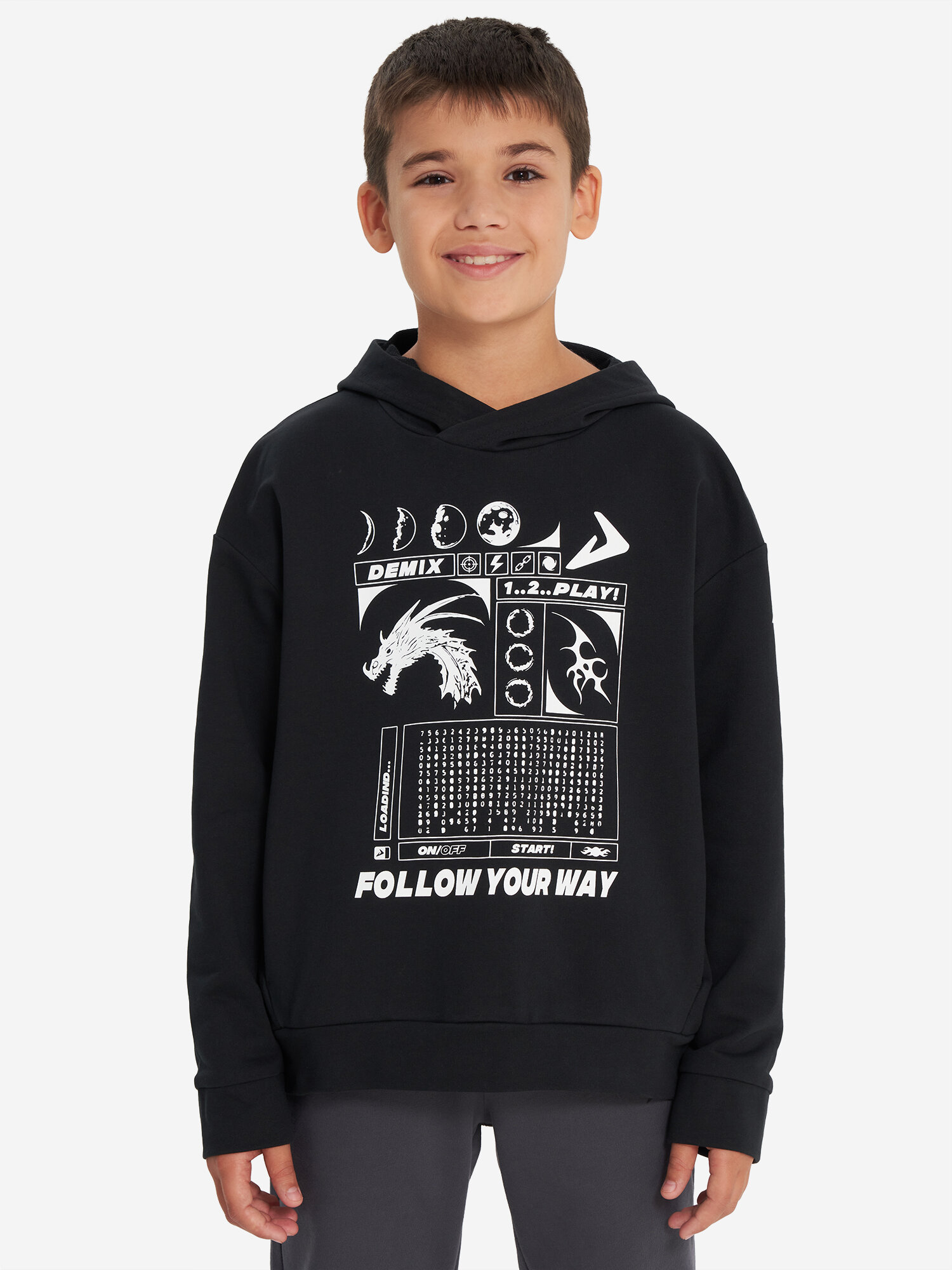 Худи Demix, размер 158-164, черный — фото 1