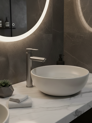 Изображение товара ESKO. Смеситель для накладной раковины OL25 одноручковый 10 лет гарантия нержавеющая сталь