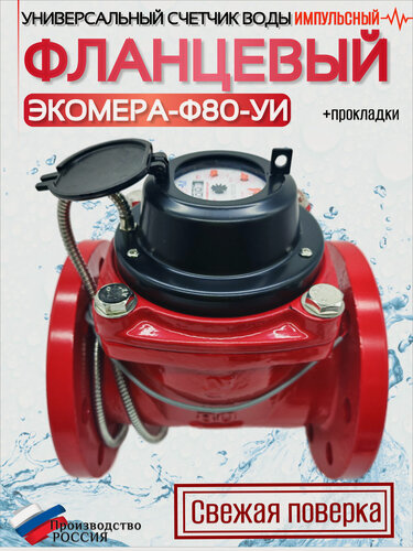 Изображение товара Счетчик воды ЭКОМЕРА-80И Универсальный Фланцевый Импульсный