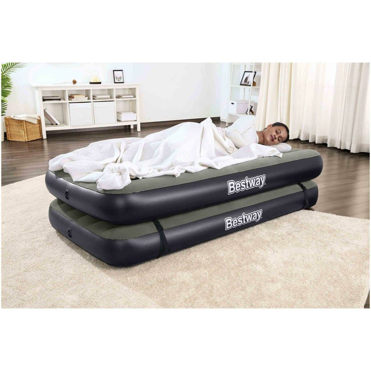 Матрас надувной Bestway, 188х99х25 см, 67922, без насоса, флокированный, 300 кг