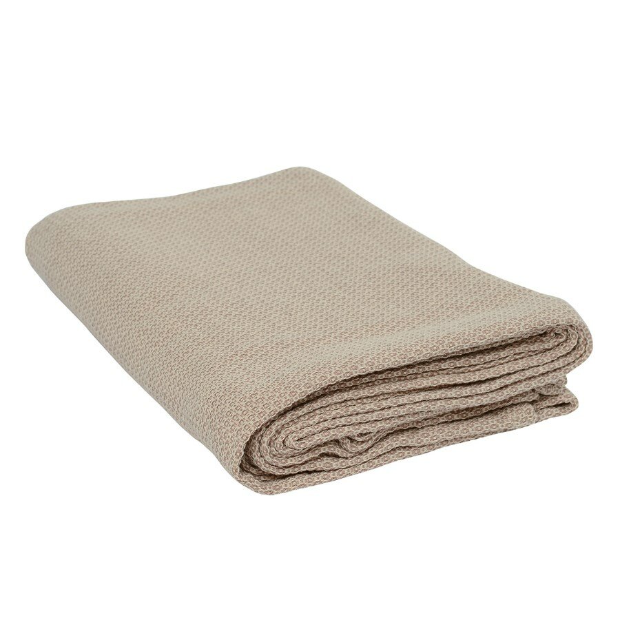 фото Покрывало из хлопка бежевого цвета с вафельным рисунком из коллекции Ethnic, 230х250 см