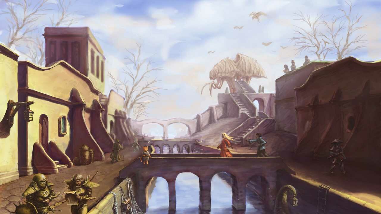 Картина на холсте 60x110 LinxOne "Morrowind, the elder scrolls" интерьерная для дома / на стену / на кухню / с подрамником