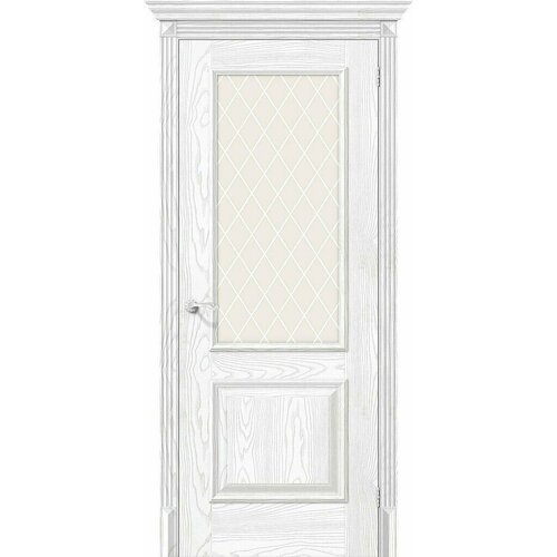 Дверь Классико-13 / Цвет Silver Ash / Стекло White Сrystal / Двери Браво