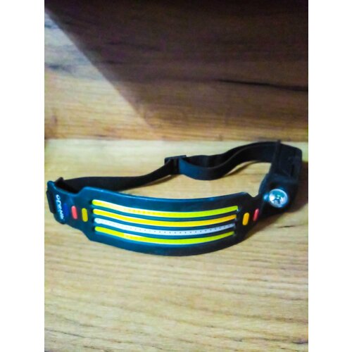 фото Фонарь налобный 1+4 светодиода cob аккумуляторный с датчиком движения 8 реж. ht-375-4 (з/у type c) огонь