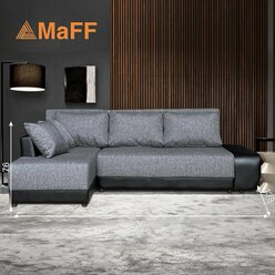 Диван, Диван-кровать Олимп-1 угловой, серый, механизм еврокнижка, правый угол 220х138х76 см