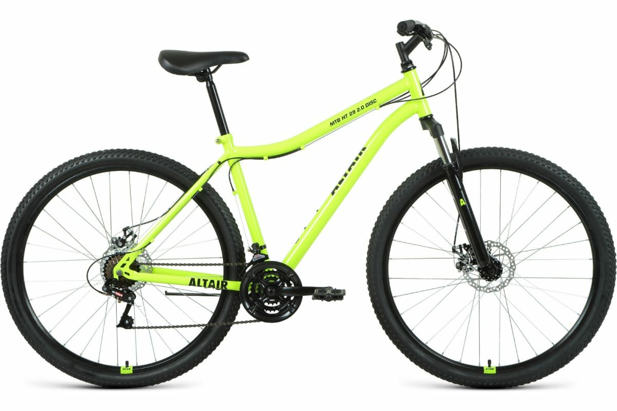 фото Горные (кросс-кантри) велосипеды ALTAIR Горный велосипед ALTAIR MTB HT 29 2.0 disc, 19" ярко-зеленый/черный