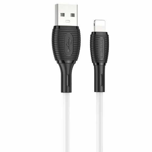 Кабель для зарядки iPhone 8pin lightning Borofone BX86 силикон белый 800₽