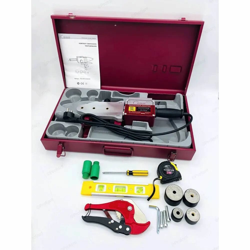 фото Комплект сварочного оборудования для ППР труб (насадки 20-40 мм.), 2000 Вт, ZEISSLER (ZTp.901.012040)