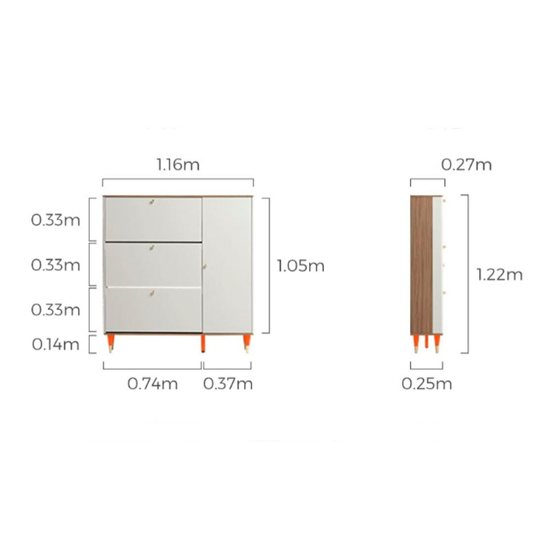Изображение Шкаф для обуви Xiaomi LINSY Light Luxury Tipping Shoe Cabinet 1.16 m Walnut/Light Grey (LU2N-A)